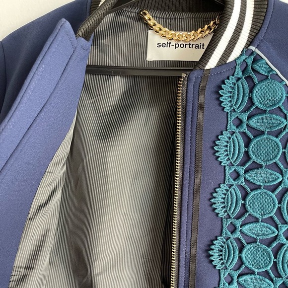 Self Portrait Scalloped Edge Bomber Jacket US 2 - Picture 5 of 11